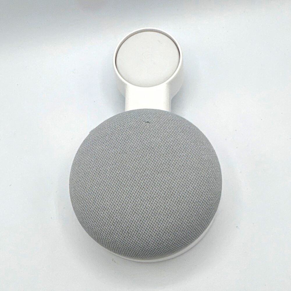 Google Home Mini Smart Speaker Gray/White w/ Plug Mount Holder, Type A
